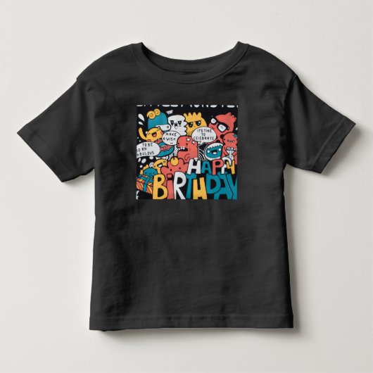 Verjaardag Doodle Peuter T-Shirt (Voorkant)