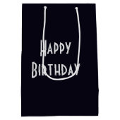 Verjaardag downhill skiër in het maanlicht medium cadeauzakje (Achterkant)