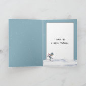 Verjaardag Downhill Skier Waterverf Feestdagen Kaart (Binnen)