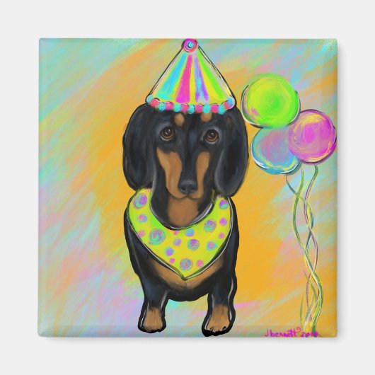 Verjaardag Doxie Magneet (Voorkant)
