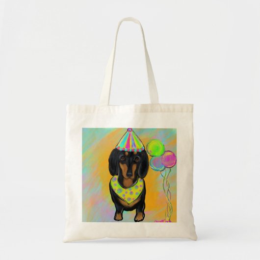 Verjaardag Doxie Tote Bag (Voorkant)