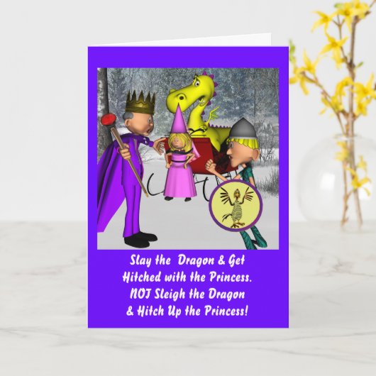 Verjaardag Dragon Slayer Kaart (Gele Bloem)