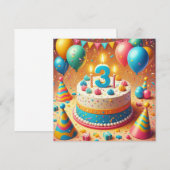 verjaardag drie jaar kaart (Voorkant / Achterkant)