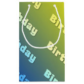 Verjaardag (driekleur blauw) klein cadeauzakje (Achterkant)