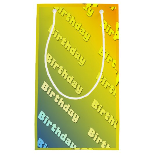 Verjaardag (driekleur blauw) klein cadeauzakje (Voorkant)