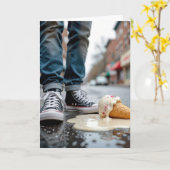 Verjaardag Dropped Ice Cream Cone door Sneakers Kaart (Gele Bloem)