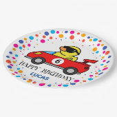 Verjaardag DUCK race auto boy rood racing kind naa Papieren Bordje (Gekanteld)