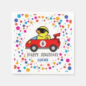 Verjaardag DUCK race auto boy rood racing kind naa Servet (Voorkant)