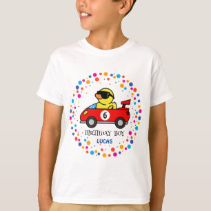 Verjaardag DUCK race auto boy rood racing kind naa T-shirt