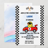 Verjaardag Duck race auto jongen rood racen kids n Kaart (Voorkant / Achterkant)