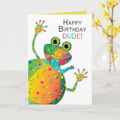 Verjaardag, DUDE, Frog, Kaleidoscope Collectie Kaart (Gele Bloem)