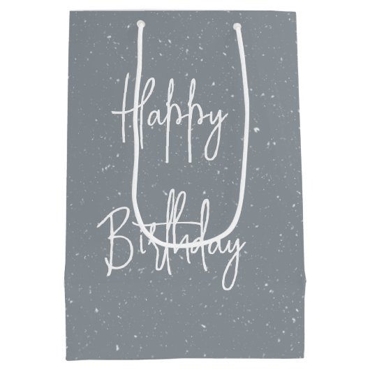 Verjaardag Duitse herder loopt in de sneeuw Medium Cadeauzakje (Achterkant)