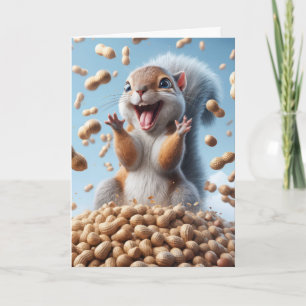 Verjaardag eekhoorn in pinda's kaart