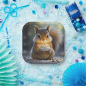 Verjaardag eekhoorn met cupcake papieren bordje (Feest)