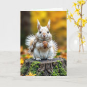 Verjaardag eekhoorn met een eikel kaart (Gele Bloem)