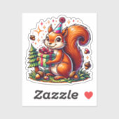 Verjaardag Eekhoorn Schattigee Cartoon Sticker (Vel)