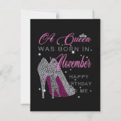 Verjaardag | Een Koningin Is In November Geboren Magnetische Uitnodiging (Voorkant)