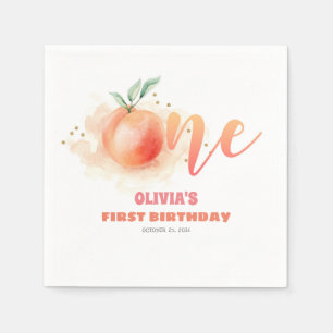 Verjaardag EEN Schattige perzikfruit Servet