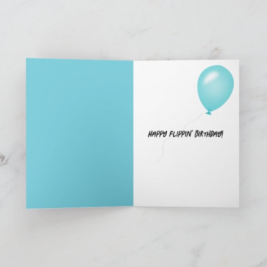 Verjaardag eend met flippers kaart (Binnen)