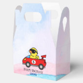 Verjaardag Eend race auto rood racing jongen kind  Bedankdoosjes (Geopend)