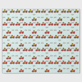 Verjaardag Eend race auto rood racing jongen kind  Cadeaupapier (Vlak)