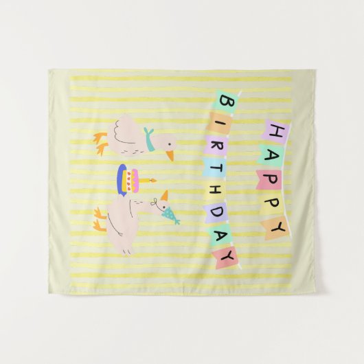 verjaardag eendje banner wandkleed (Voorkant (horizontaal))