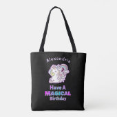 Verjaardag Eenhoorn Magisch Schattige Tote Bag (Achterkant)