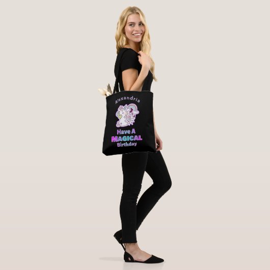 Verjaardag Eenhoorn Magisch Schattige Tote Bag (Op model)