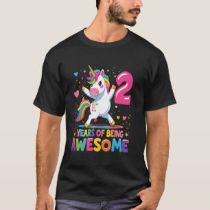 Verjaardag Eenhoorn Meisje 2 Jaar Wezenlijk Verjaa T-shirt