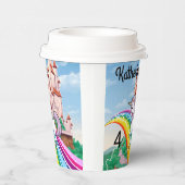 Verjaardag Eenhoorn Meisje's Naam & Leeftijd Star  Papieren Bekers (Rechts)