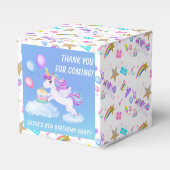 Verjaardag Eenhoorn met Cake Favoriete Box Bedankdoosjes (Voorkant Zijde)