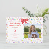 Verjaardag eenhoorn met foto kaart (Staand voorkant)