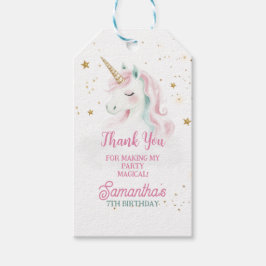 Verjaardag eenhoorn, pastel eenhoorn, regenboog cadeaulabel