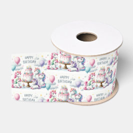 Verjaardag Eenhoorn Thema Grosgrain Lint