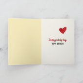 Verjaardag egel met bloem boeket kaart (Binnen)