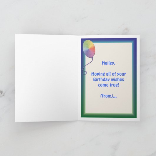 Verjaardag (eigen naam toevoegen) kaart (Binnen)
