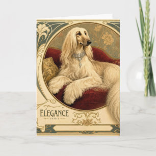 Verjaardag Elegante Afghaanse Hond Portret Kaart
