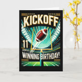 Verjaardag Elfjarig Football Kaart (Gele Bloem)