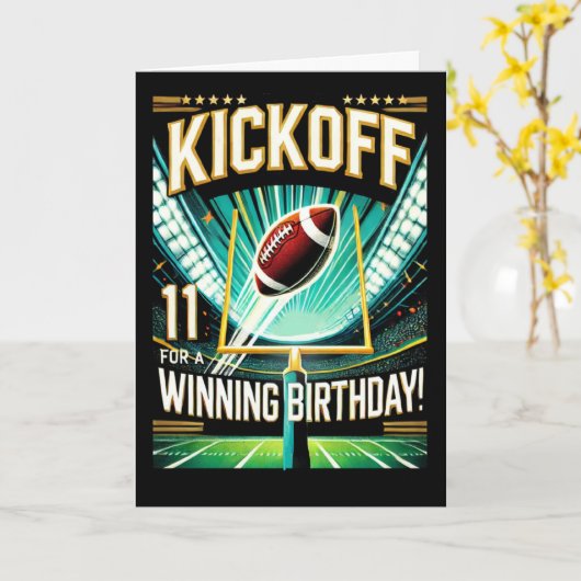 Verjaardag Elfjarig Football Kaart (Gele Bloem)