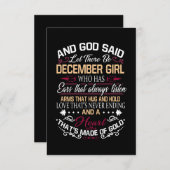 Verjaardag | En God zei dat er een decembermeisje Bedankkaart (Voorkant / Achterkant)