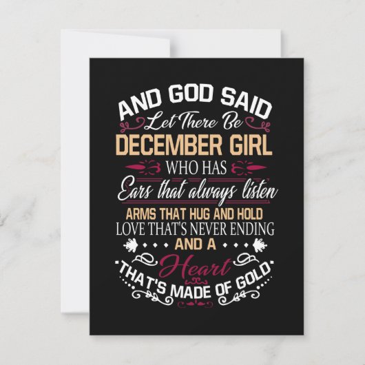 Verjaardag | En God zei dat er een decembermeisje  Kaart (Voorkant)