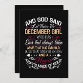 Verjaardag | En God zei dat er een decembermeisje  Save The Date (Voorkant / Achterkant)