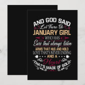 Verjaardag | En God zei dat er een januari-meisje  Feestdagenkaart (Voorkant / Achterkant)