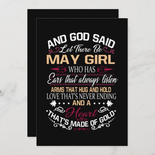 Verjaardag | En God zei dat er een Meisje moet zij Aankondiging (Voorkant / Achterkant)