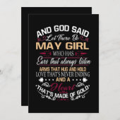 Verjaardag | En God zei dat er een Meisje moet zij Save The Date (Voorkant / Achterkant)