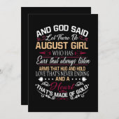 Verjaardag | En God zei dat er een meisje uit augu Feestdagenkaart (Voorkant / Achterkant)