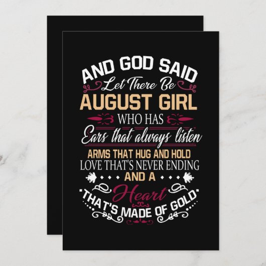 Verjaardag | En God zei dat er een meisje uit augu Feestdagenkaart (Voorkant / Achterkant)