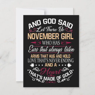 Verjaardag | En God zei dat er november een meisje RSVP Kaartje