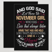 Verjaardag | En God zei dat er november een meisje Save The Date (Voorkant / Achterkant)