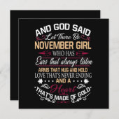 Verjaardag | En God zei dat er november een meisje Save The Date (Voorkant / Achterkant)